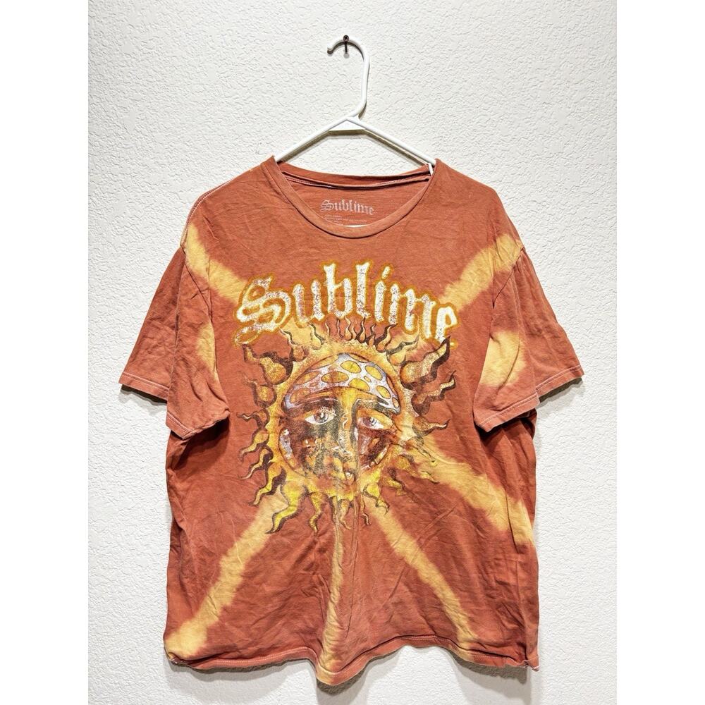 Sublime Shirt Mens XL Tie Dye Sun Long Beach Band Graphic Tee 100% Cotton